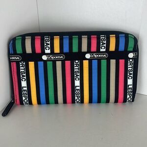 LeSportSac Striped Taylor Zip Around Wallet